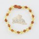 Amber polished natural beads bracelet Baroque